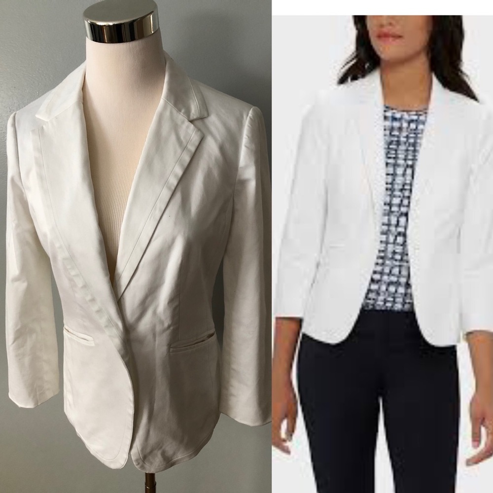 The Limited stretch cotton blazer in crisp white